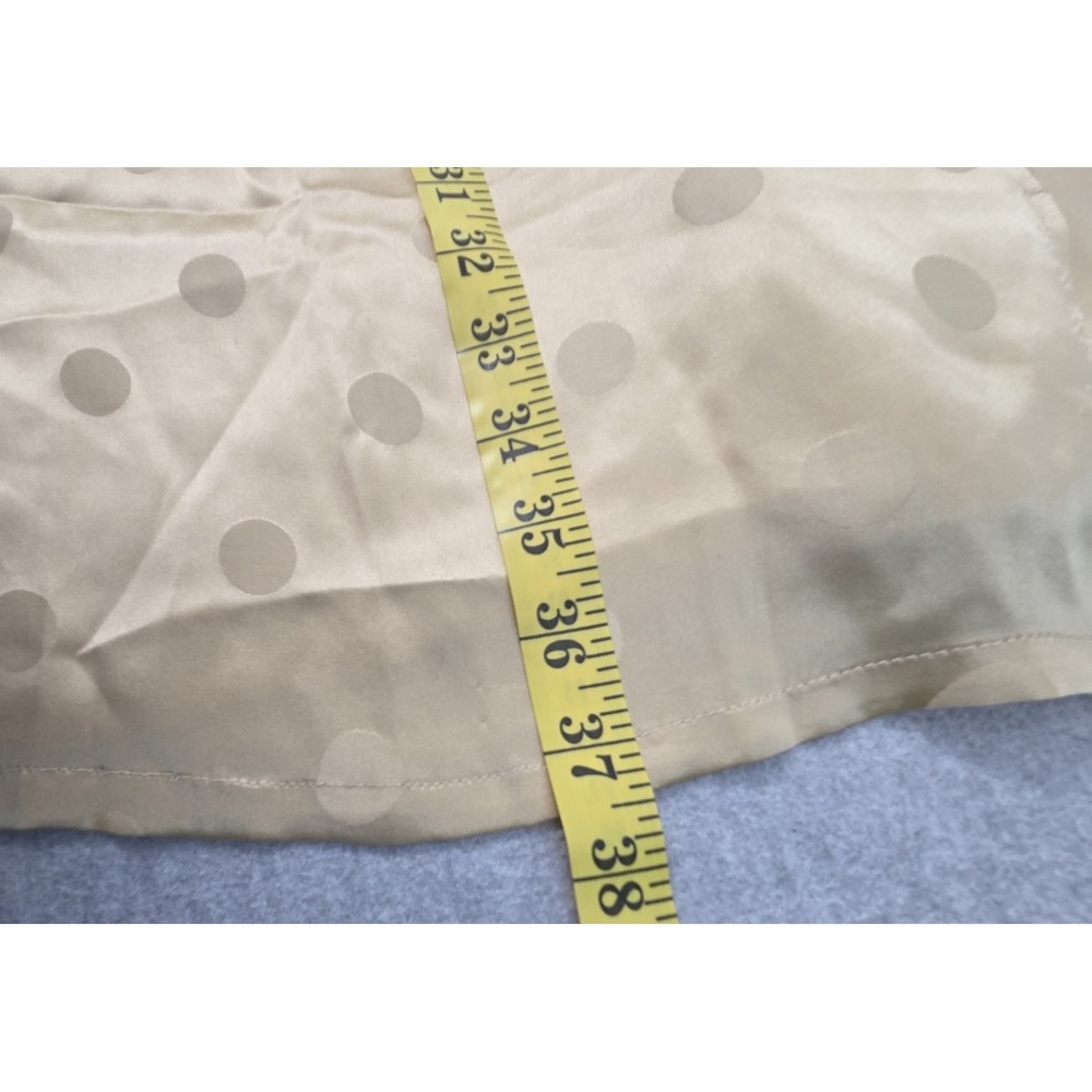 Bloomingdales Silk Sleep Shirt L Golden Dots Romantic Old Money Pajama Lounge - Picture 5 of 6